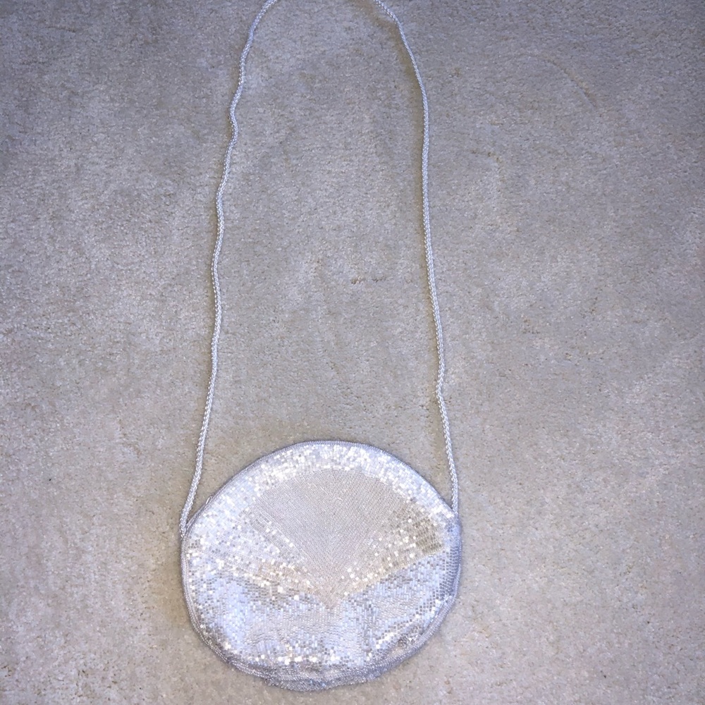 White Vintage Beaded Evening Bag